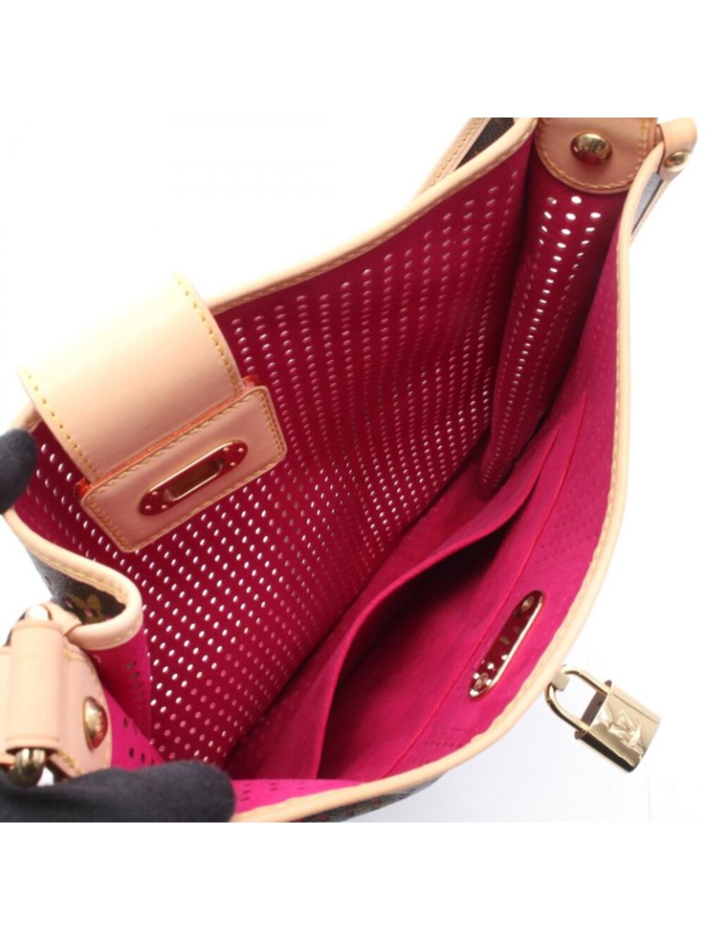 Louis Vuitton Shoulder Bag Musette Monogram Perfo Fuchsia Pink Leather - Picture 3 of 7